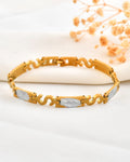 VOJ Gold And Silver Toned Stainless Steel Dolor Sign Bracelet For Men