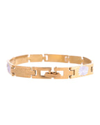 VOJ Gold And Silver Toned Stainless Steel Textural Designer Bracelet For Men | Grocsy