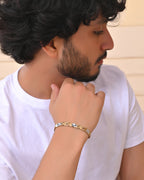 VOJ Double Toned Textural Designer Bracelet For Men