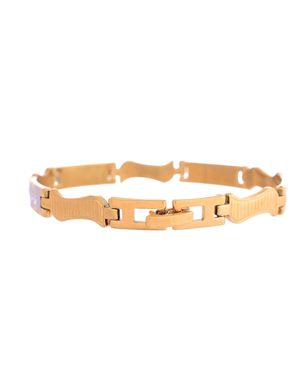 VOJ Double Toned Textural Designer Linked Bracelet For Men