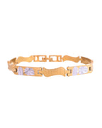 VOJ Double Toned Textural Designer Linked Bracelet For Men