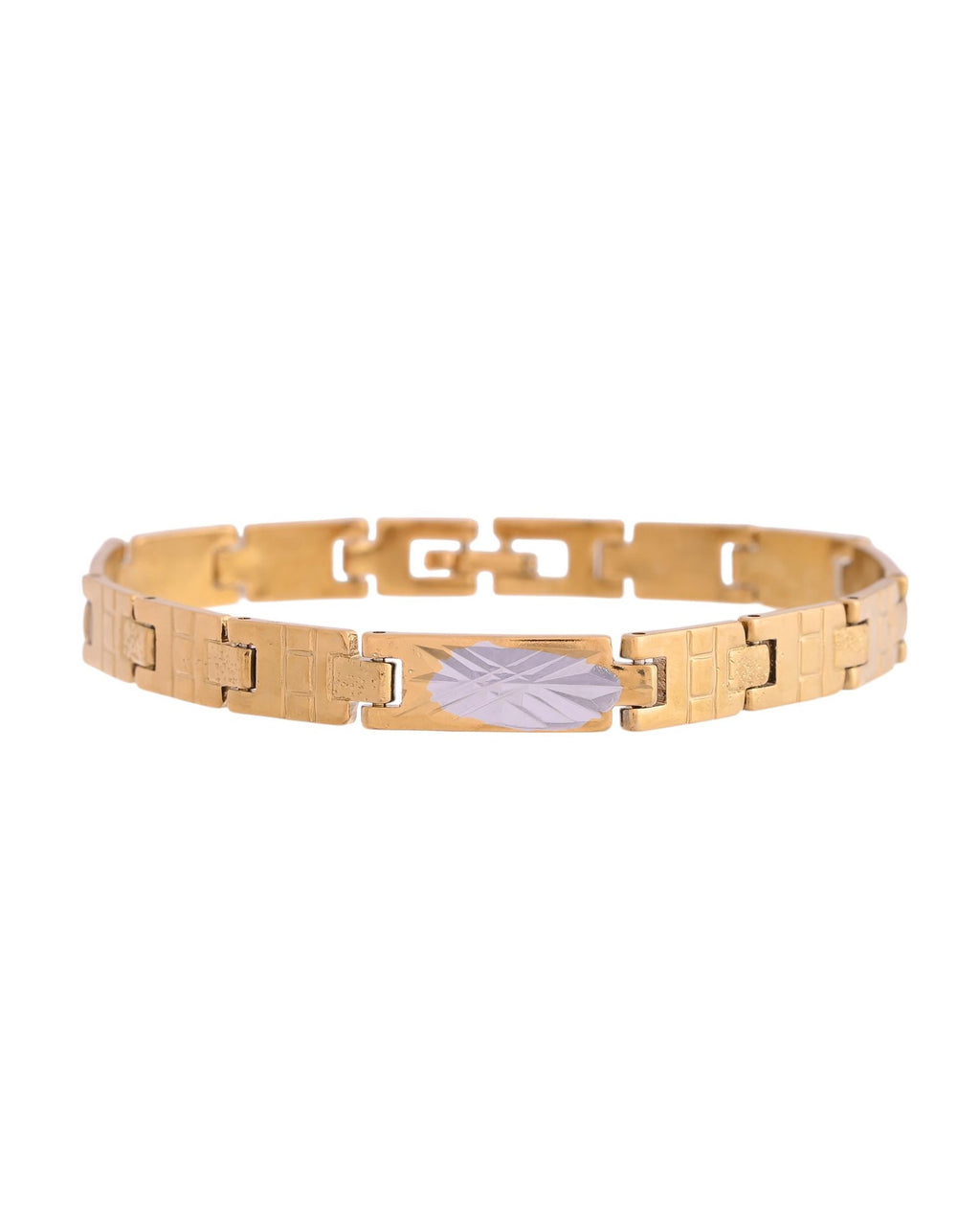 VOJ Dual Plated Textural Designed Linked Bracelet For Men