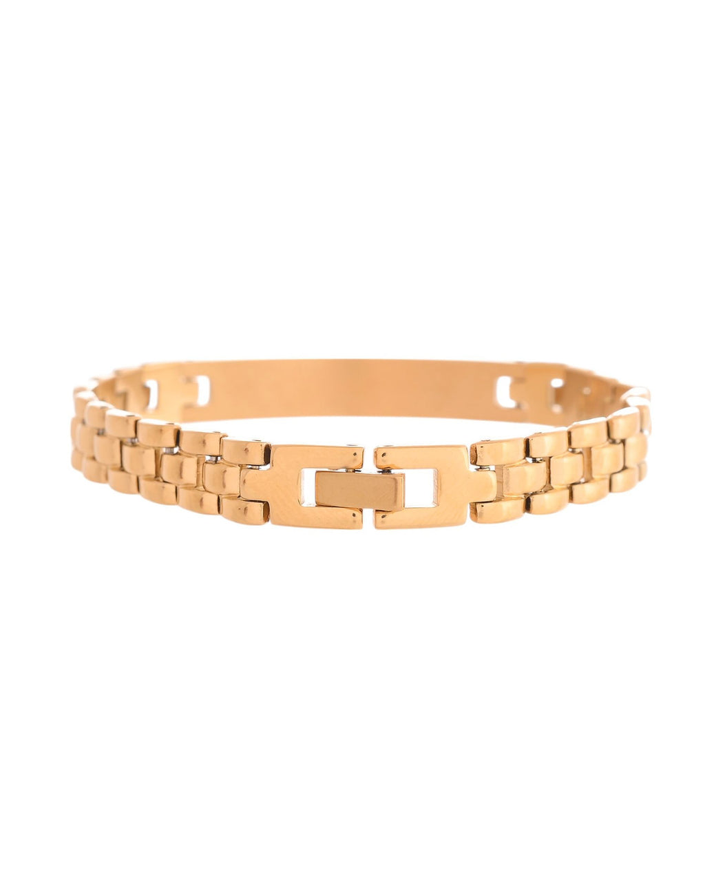 VOJ Men Gold Polished Link Bracelet