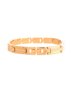 VOJ Men Gold Polished Textural Link Bracelet