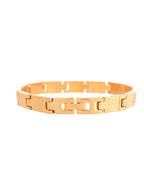VOJ Men Gold-Toned Stainless Steel Linked Designer Chain Bracelet