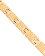 VOJ Men Gold-Toned Stainless Steel Linked Designer Chain Bracelet