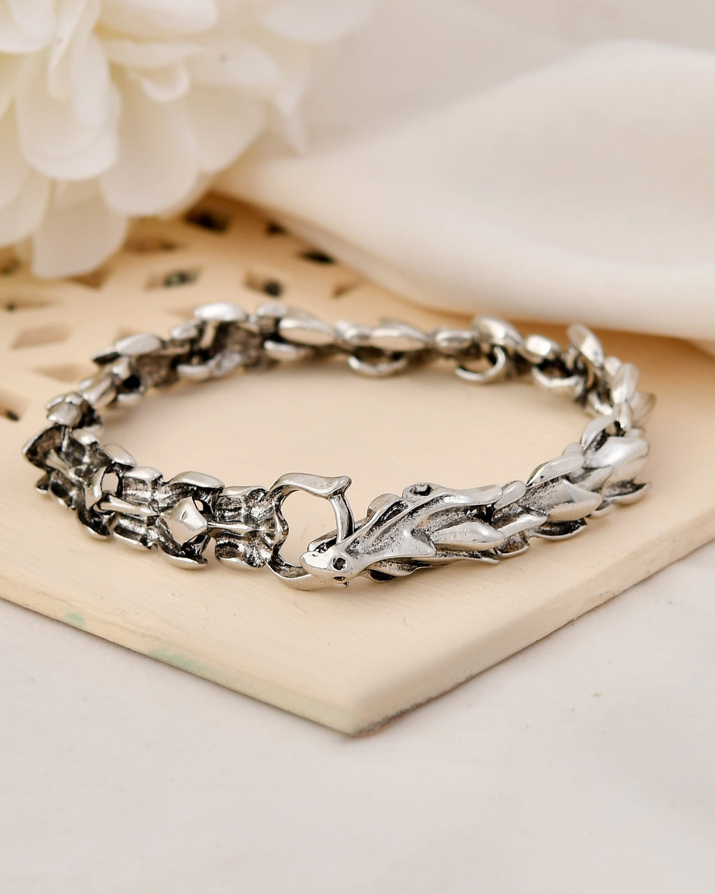 VOJ Men Stainless Steel Dragon Bracelet | Grocsy