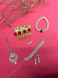 VOJ Valantine Gift Set of Silver Plated and Pearl Jewellery | Grocsy