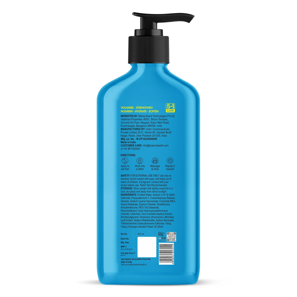 Botanic Hearth Volume & Growth Shampoo with blend of Rosemary & Cica | Grocsy