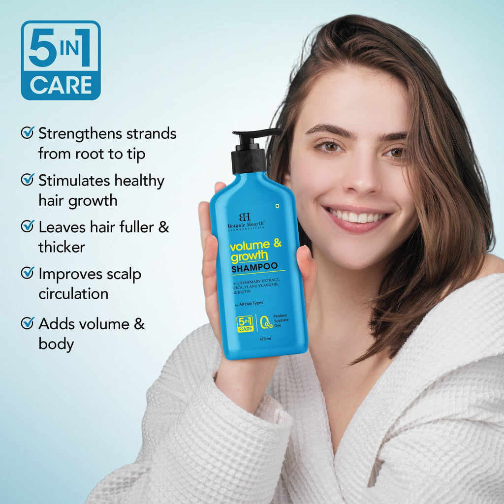 Botanic Hearth Volume & Growth Shampoo with blend of Rosemary & Cica | Grocsy