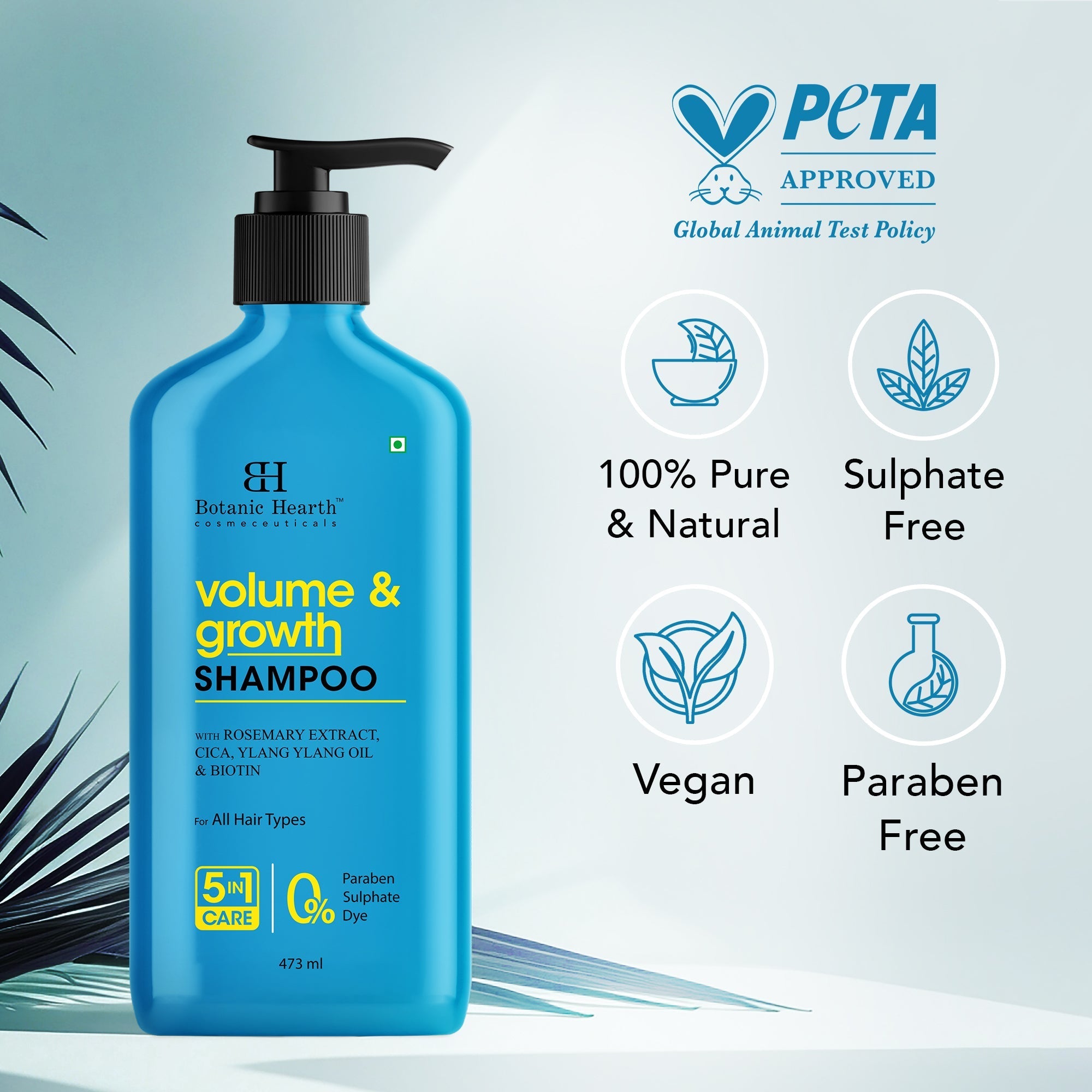 Botanic Hearth Volume & Growth Shampoo with blend of Rosemary & Cica | Grocsy