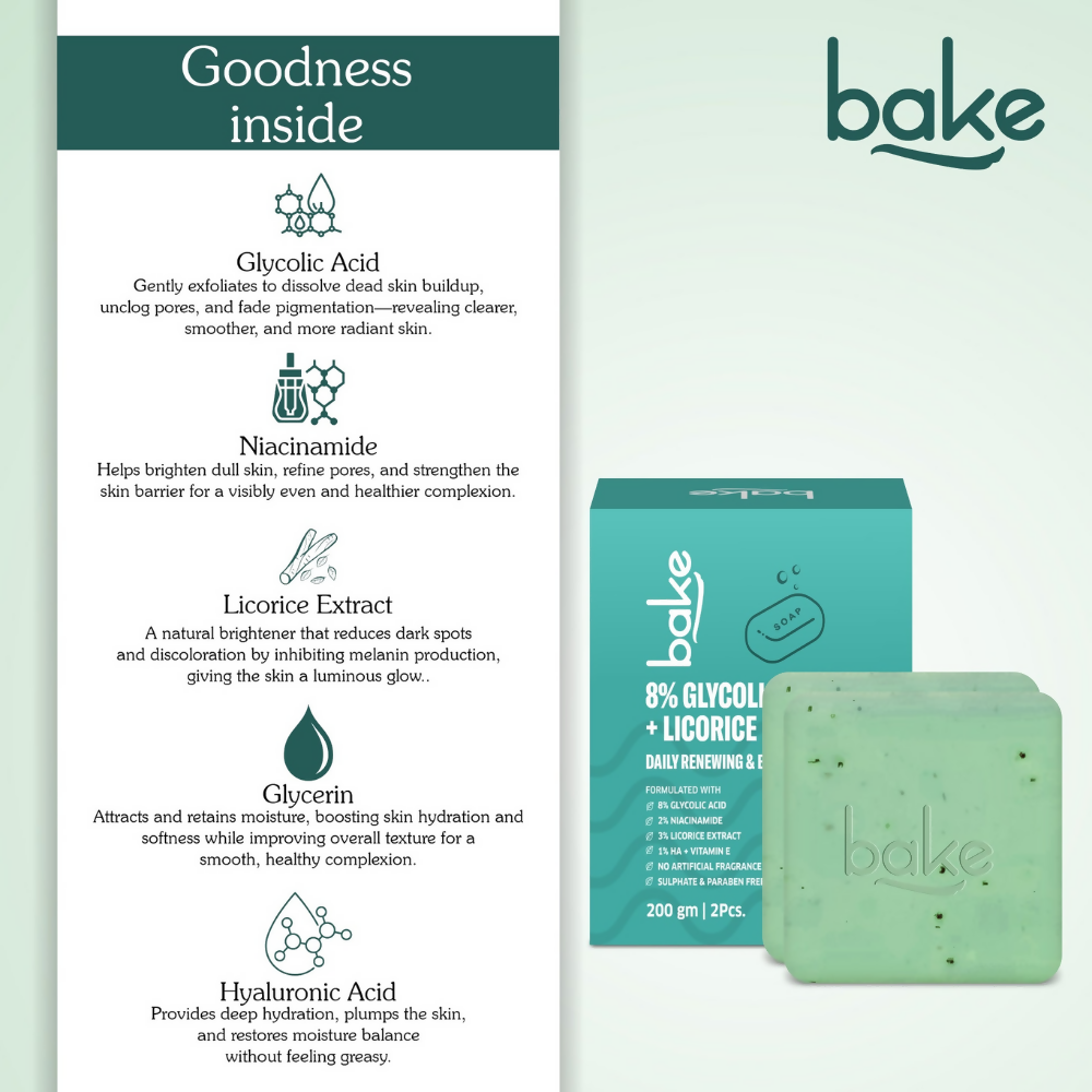 Bake 8% Glycolic Acid Scrub Treatment Soap | Grocsy