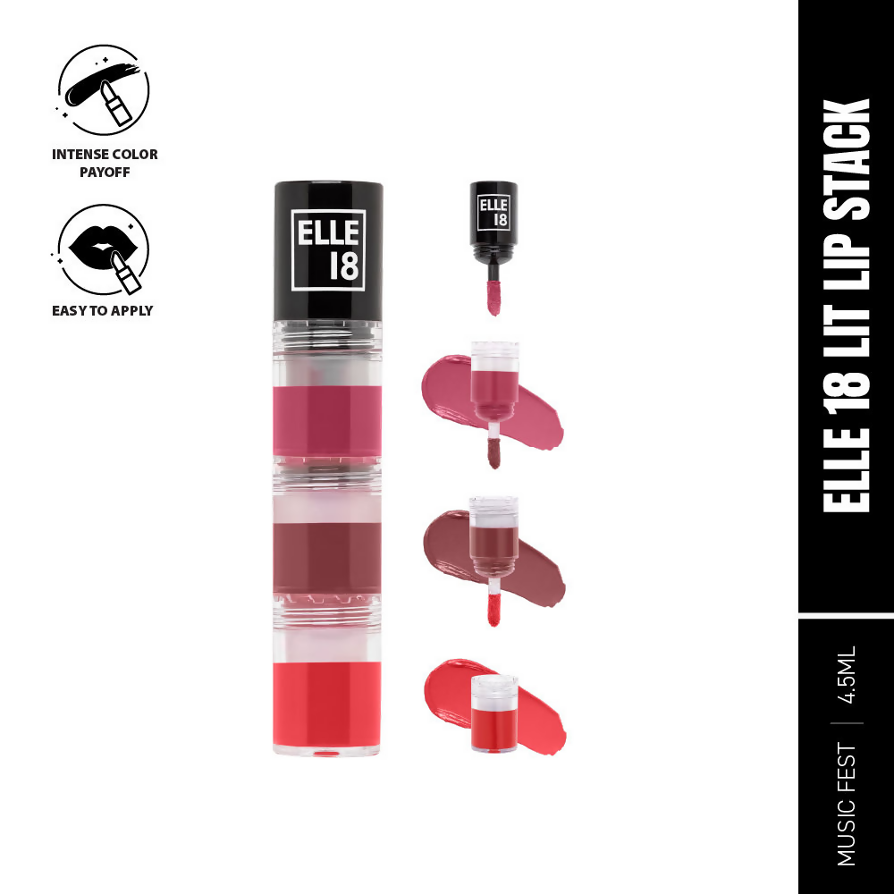 Elle 18 Lit Lip Stack Liquid Lipstick - Music Fest | Grocsy