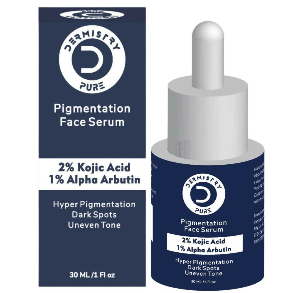 Dermistry Pure 2% Kojic Acid 1% Alpha Arbutin Instant Glowing Bright Light Pigmentation Spots Serum | Grocsy