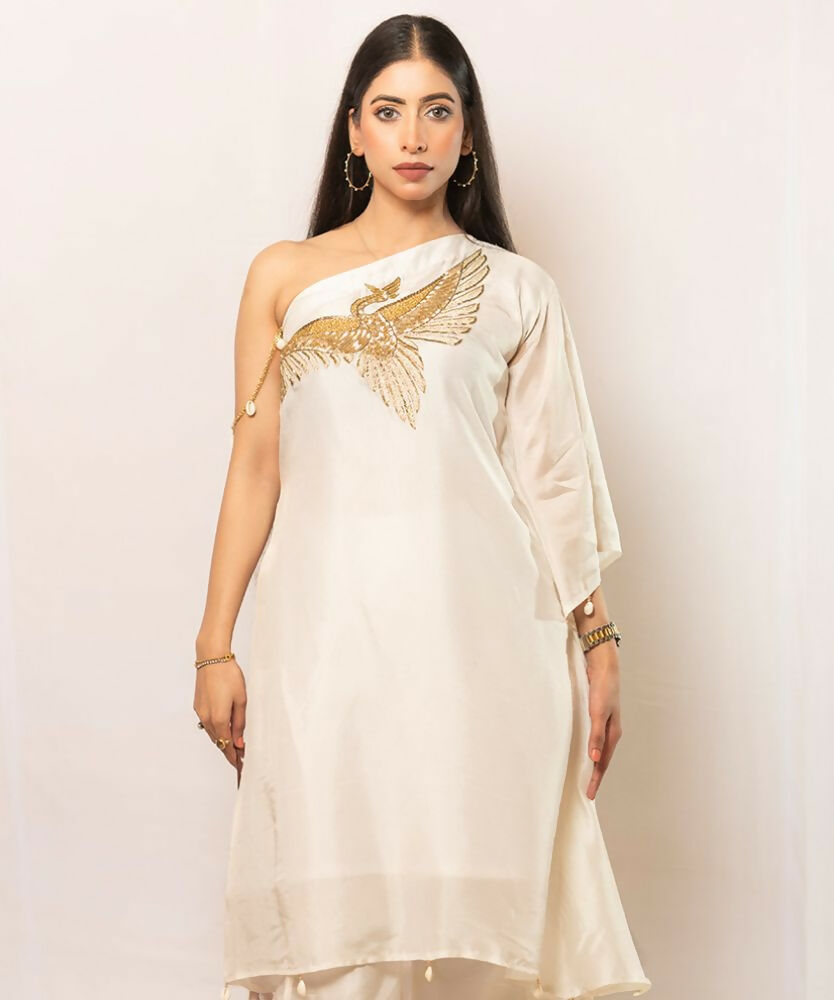 Timaraa Ivory Lumina Silk Co-Ord Set | Grocsy