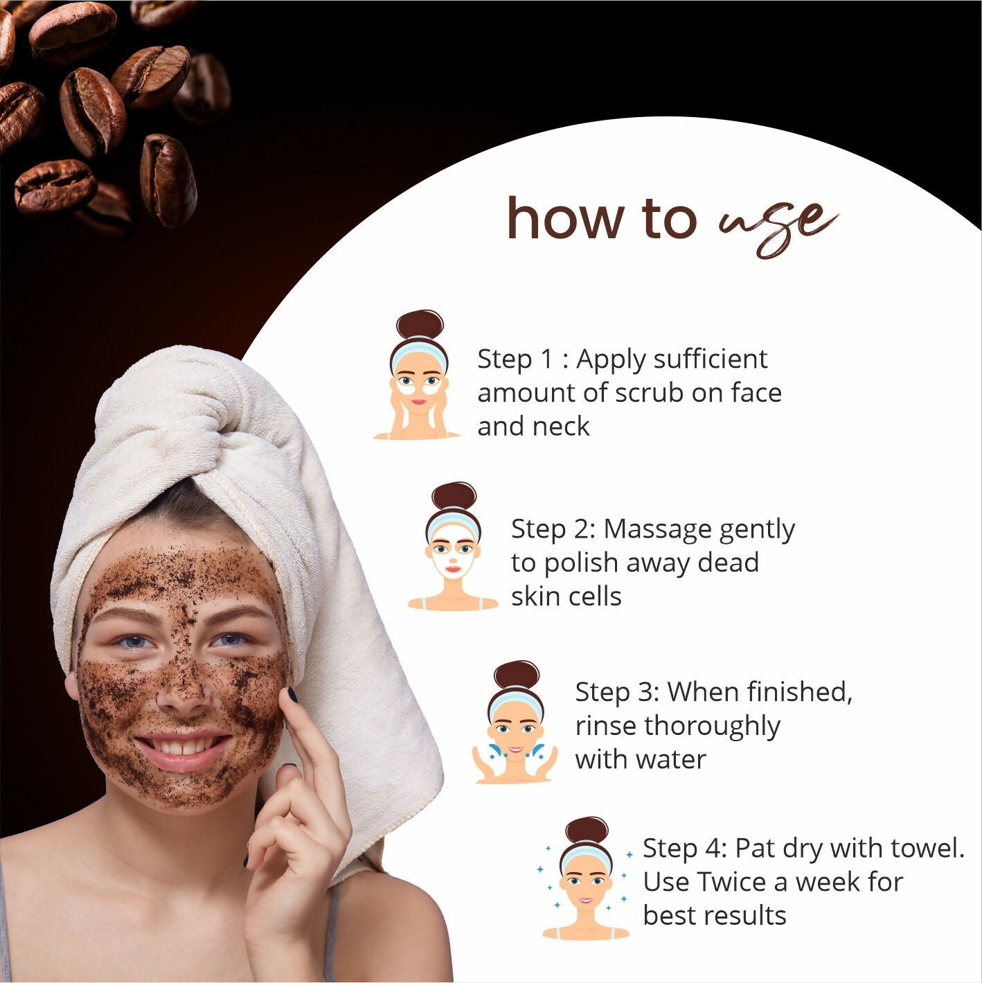 Globus Naturals Coffee Face Scrub Enriched with Aloe Vera and kokum For All Skin Types | Grocsy