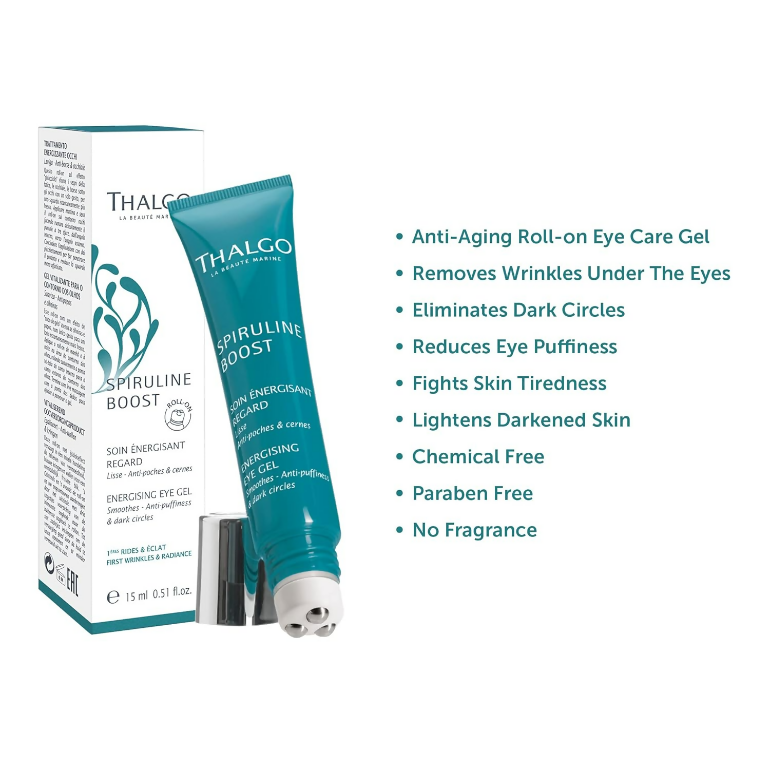 Thalgo Energising Eye Gel - 3-in-1 Dark Circle Eye Care | Grocsy
