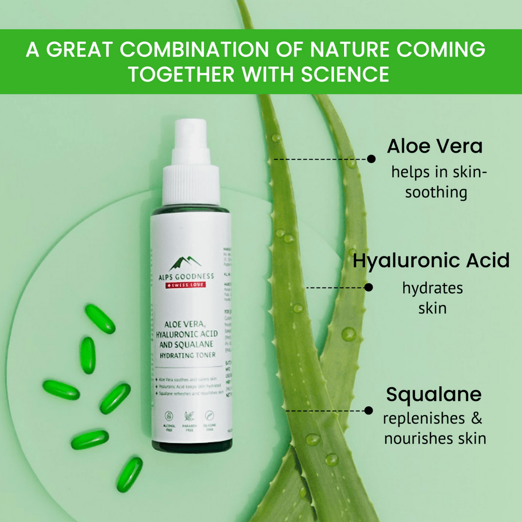 Alps Goodness Aloe Vera, Squalane & Hyaluronic Acid Hydrating Toner | Grocsy