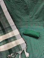 Green Cotton Jacquard Woven Unstitched Dress Material - Amara | Grocsy