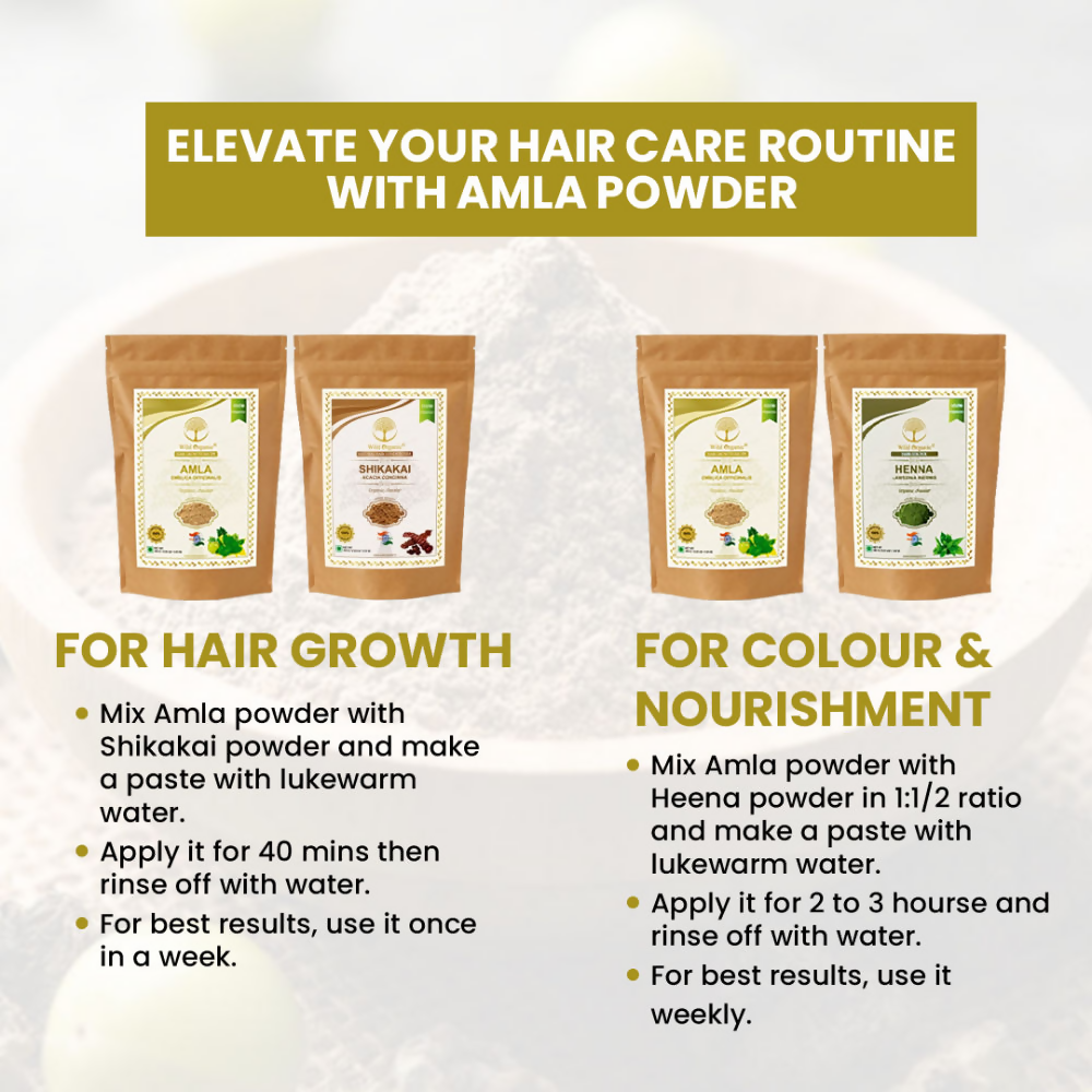 Wild Organic Amla Powder Natural Hair Growth | Grocsy