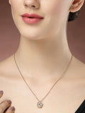 NVR Women's Rose Gold Heart Shape American Diamond Metal Chain | Grocsy