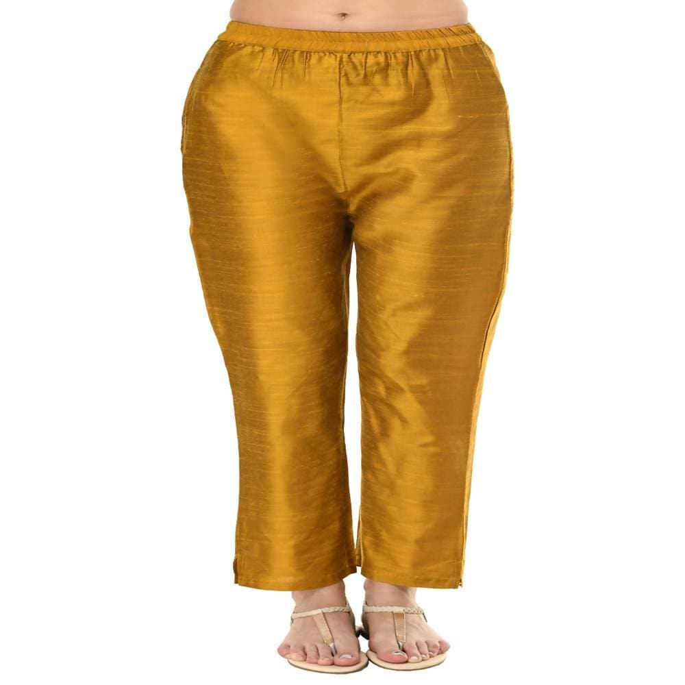 Lagi Women's Mustard Poly silk Straight Embroidred Kurta & Pant (RO115C) | Grocsy