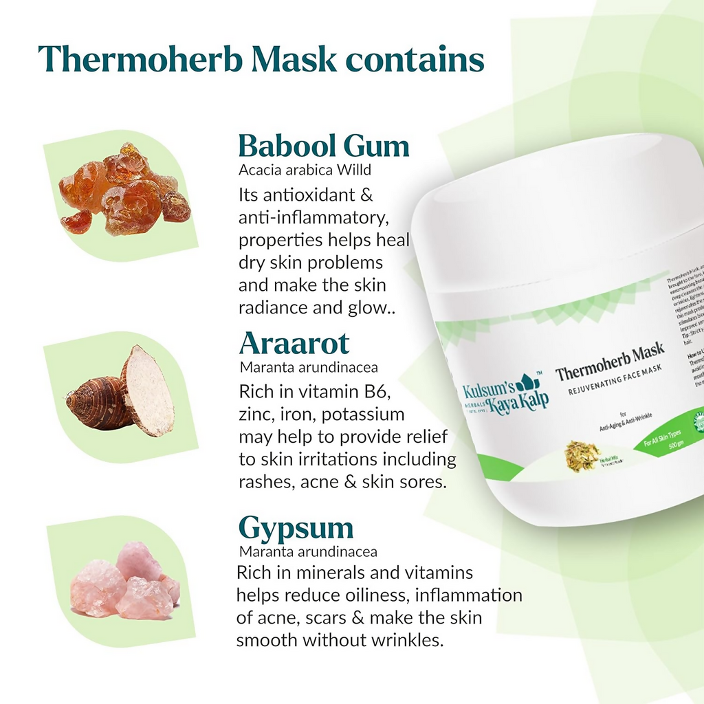 Kulsum's Kaya Kalp Thermoherb Mask For Anti-Aging & Anti-wrinkle | Grocsy