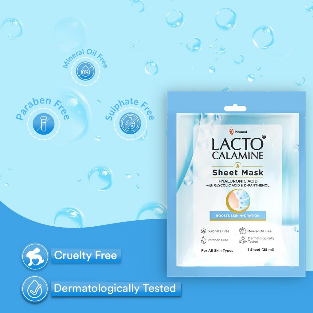 Lacto Calamine Hyaluronic Acid Face Serum Sheet Mask | Grocsy