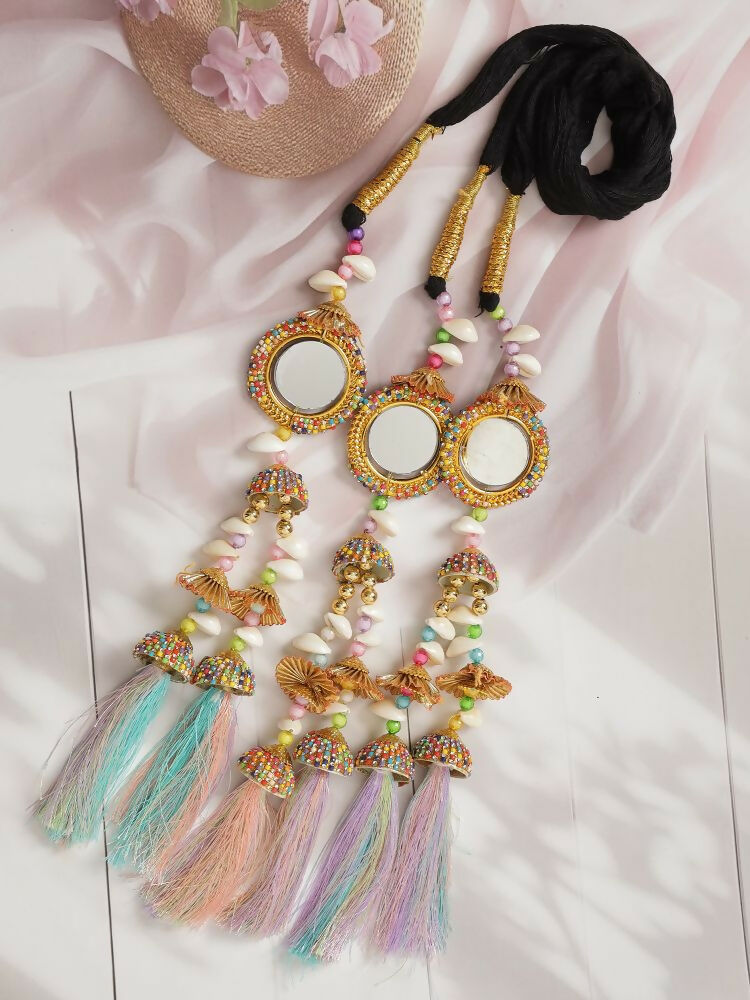 Ruby Raang Shell And Mirror Work Parandi | Grocsy