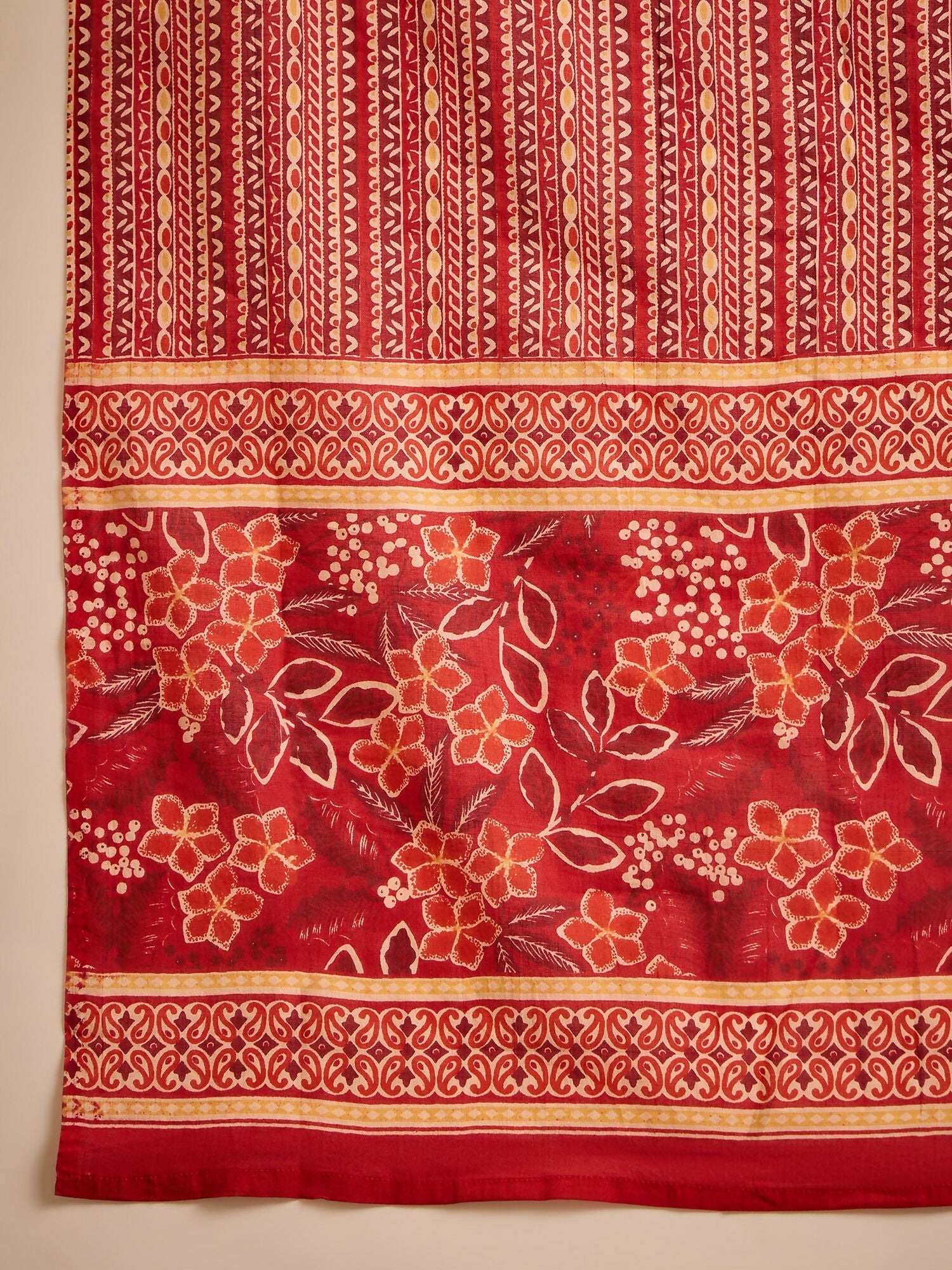 Joban Fashion Printed Red Pure Cotton Kurta Set | Grocsy