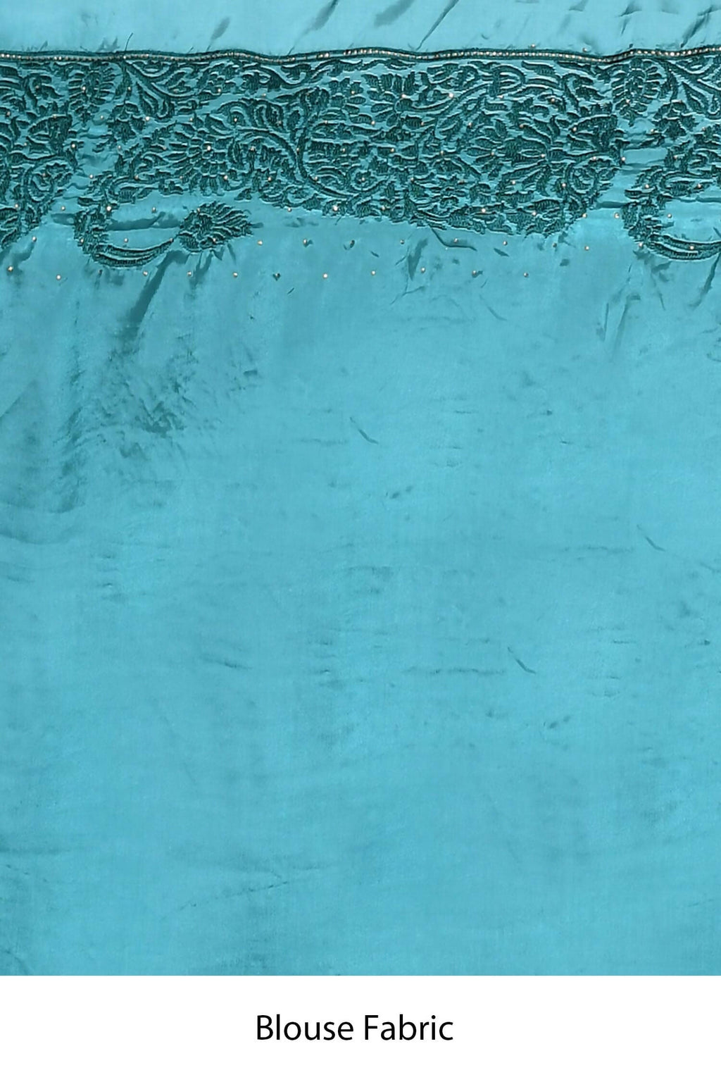 Light Blue Satin Silk Embroidered With Stone Work Festive Saree - Nimaya Denzy | Grocsy