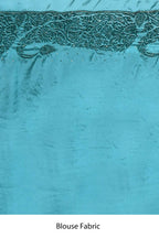 Light Blue Satin Silk Embroidered With Stone Work Festive Saree - Nimaya Denzy | Grocsy