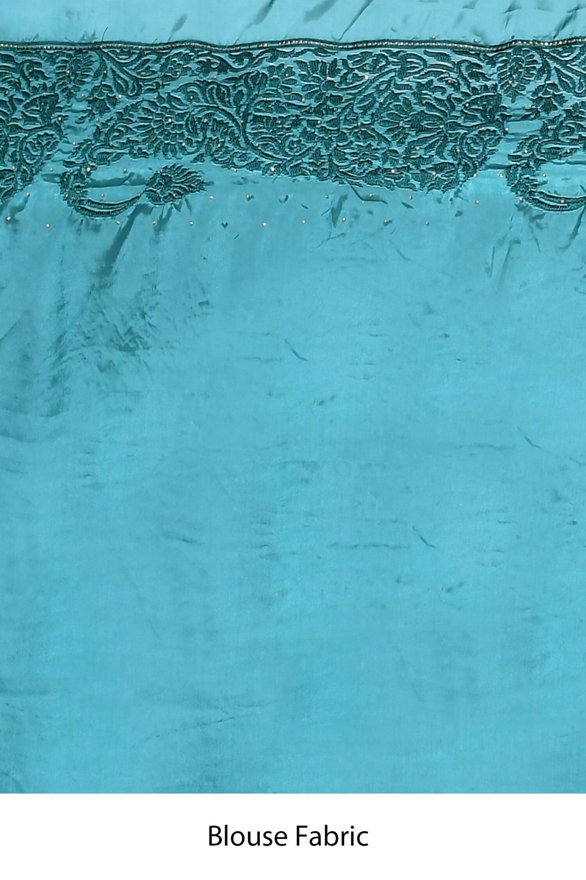 Light Blue Satin Silk Embroidered With Stone Work Festive Saree - Nimaya Denzy | Grocsy