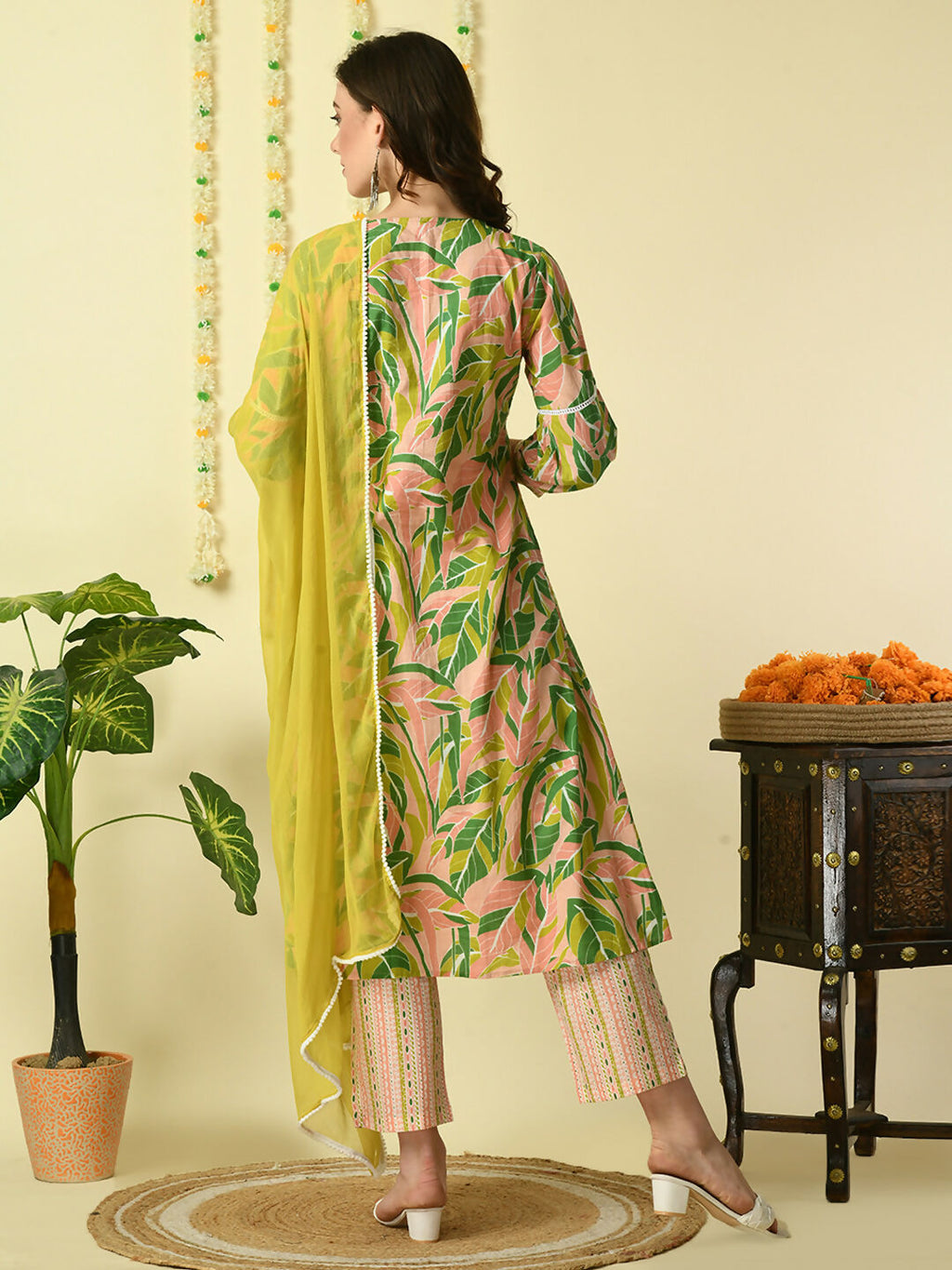 Myshka Women's Multi Pure Cotton Kurta & Palazzos With Dupatta Party Sets | Grocsy