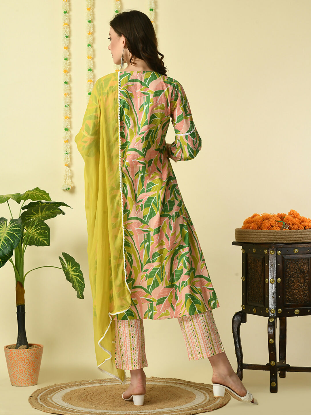 Myshka Women's Multi Pure Cotton Kurta & Palazzos With Dupatta Party Sets | Grocsy
