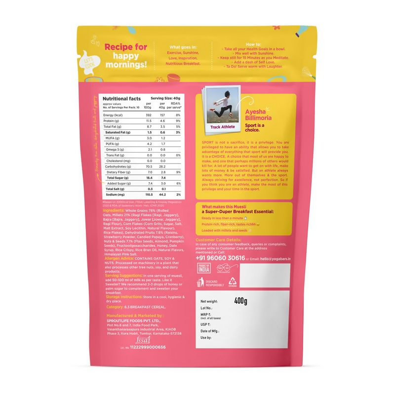 Yoga Bar Daily Protein Muesli Fruits, Nuts & Seeds | Grocsy