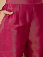 Dwija Fashion Embroidered Kurti With Pant And Duppata Set-Wine | Grocsy