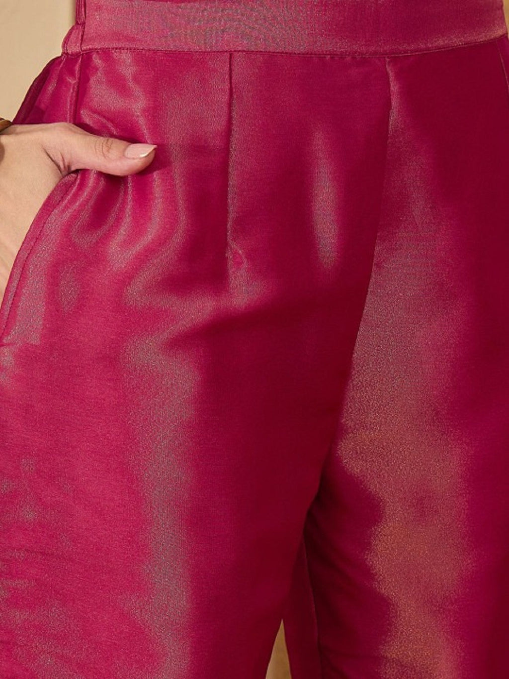 Dwija Fashion A-Line Kurta Silk Blend Pink Kurta Set With Pant And Dupatta | Grocsy