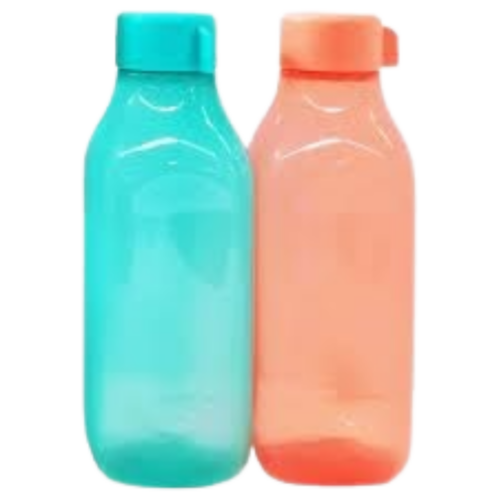 Tupperware Aquasafe Eco Square Fliptop Plastic Bottles | Grocsy