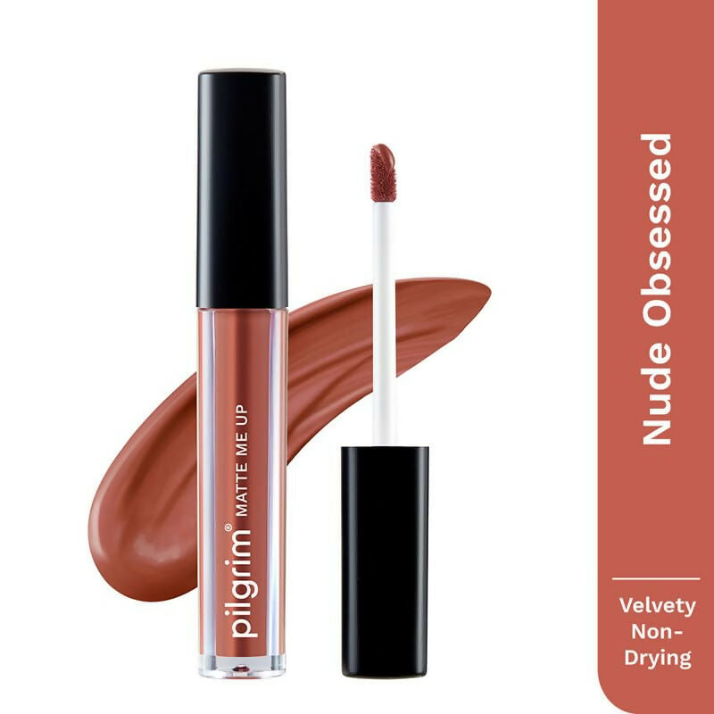 Pilgrim Liquid Matte Lipstick with Hyaluronic Acid - Nude Obsessed | Grocsy