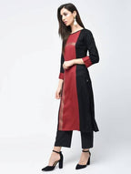Aniyah Rayon Block Printed Red Color Straight Kurta (AN-115K) | Grocsy