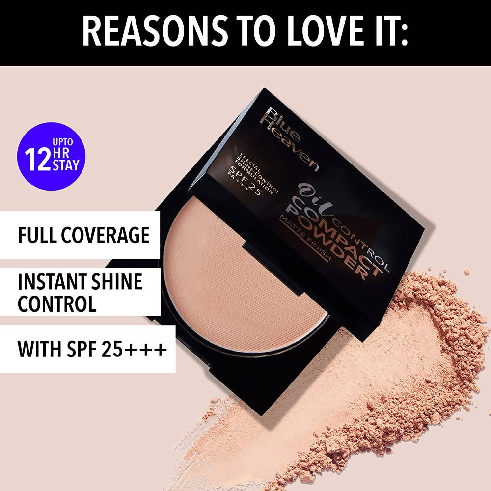 Blue Heaven Oil Control Compact Powder Matte Finish SPF 25 PA+++ Vanilla | Grocsy