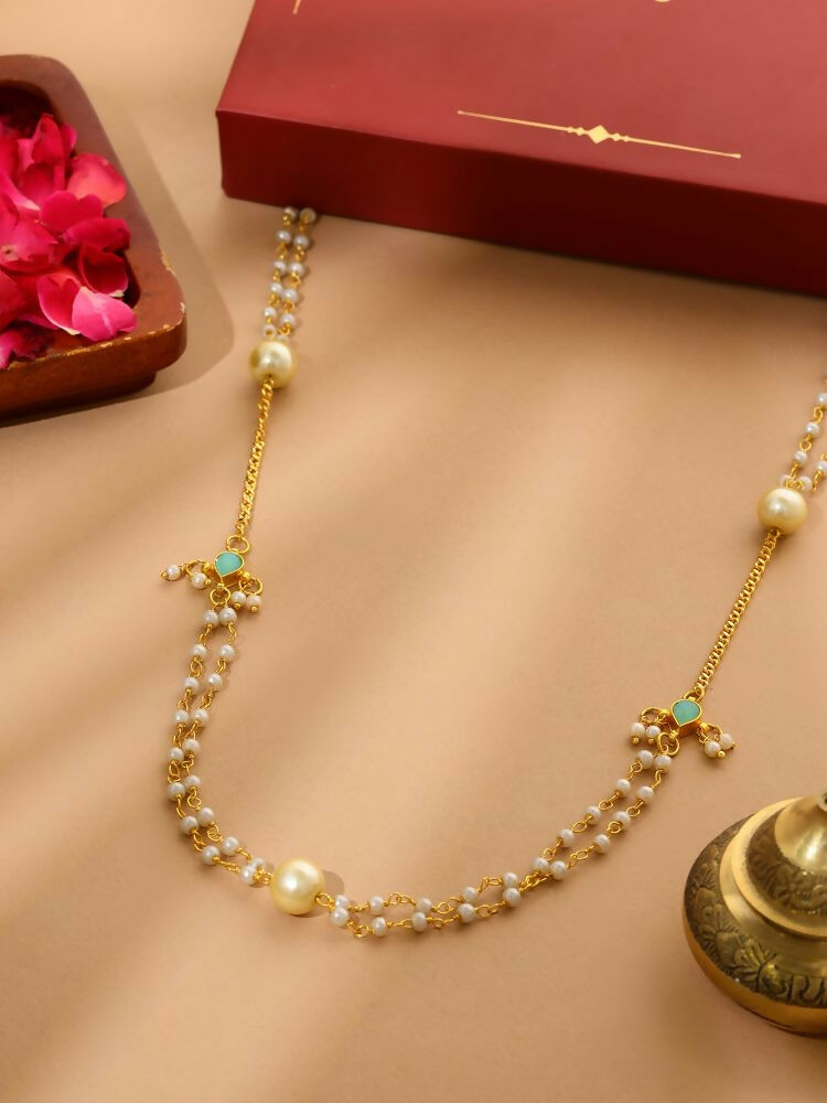 White Beaded, Kundan Necklace - Ruby Raang | Grocsy