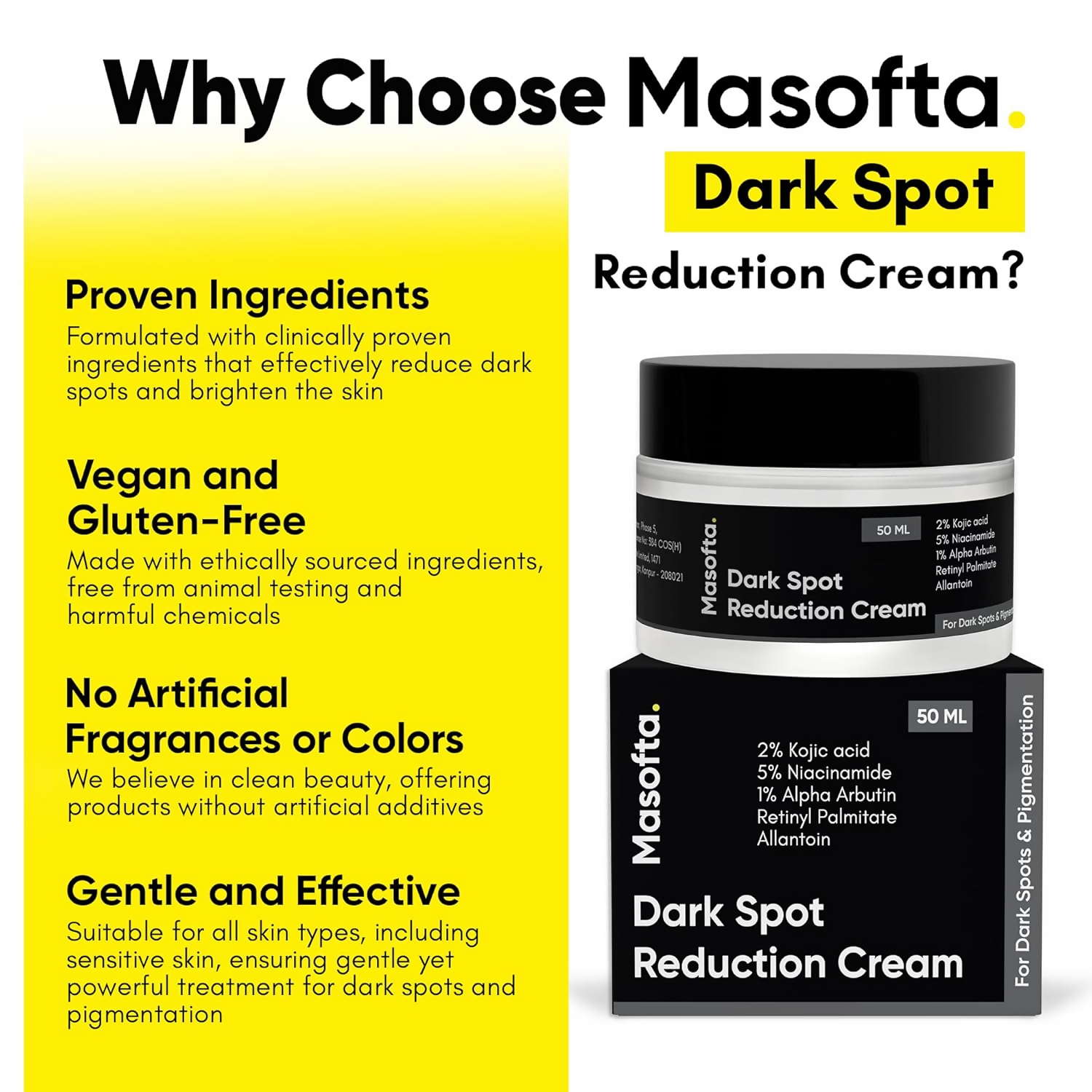 Masofta Dark Spot Reduction Cream | Grocsy