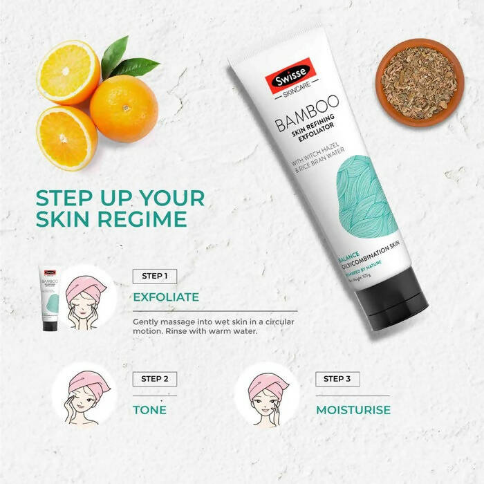 Swisse Skincare Bamboo Skin Refining Exfoliator With Witch Hazel & Rice Bran Water | Grocsy