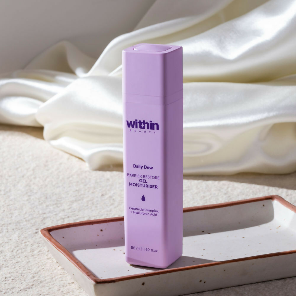 Within Beauty Ceramide & Hyaluronic Acid Gel Moisturiser, Daily Dew Barrier Restore Moisturiser | Grocsy