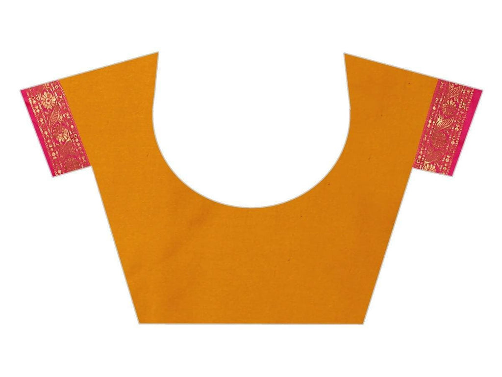 Vamika Banarasi Silk Mustard Weaving Saree | Grocsy