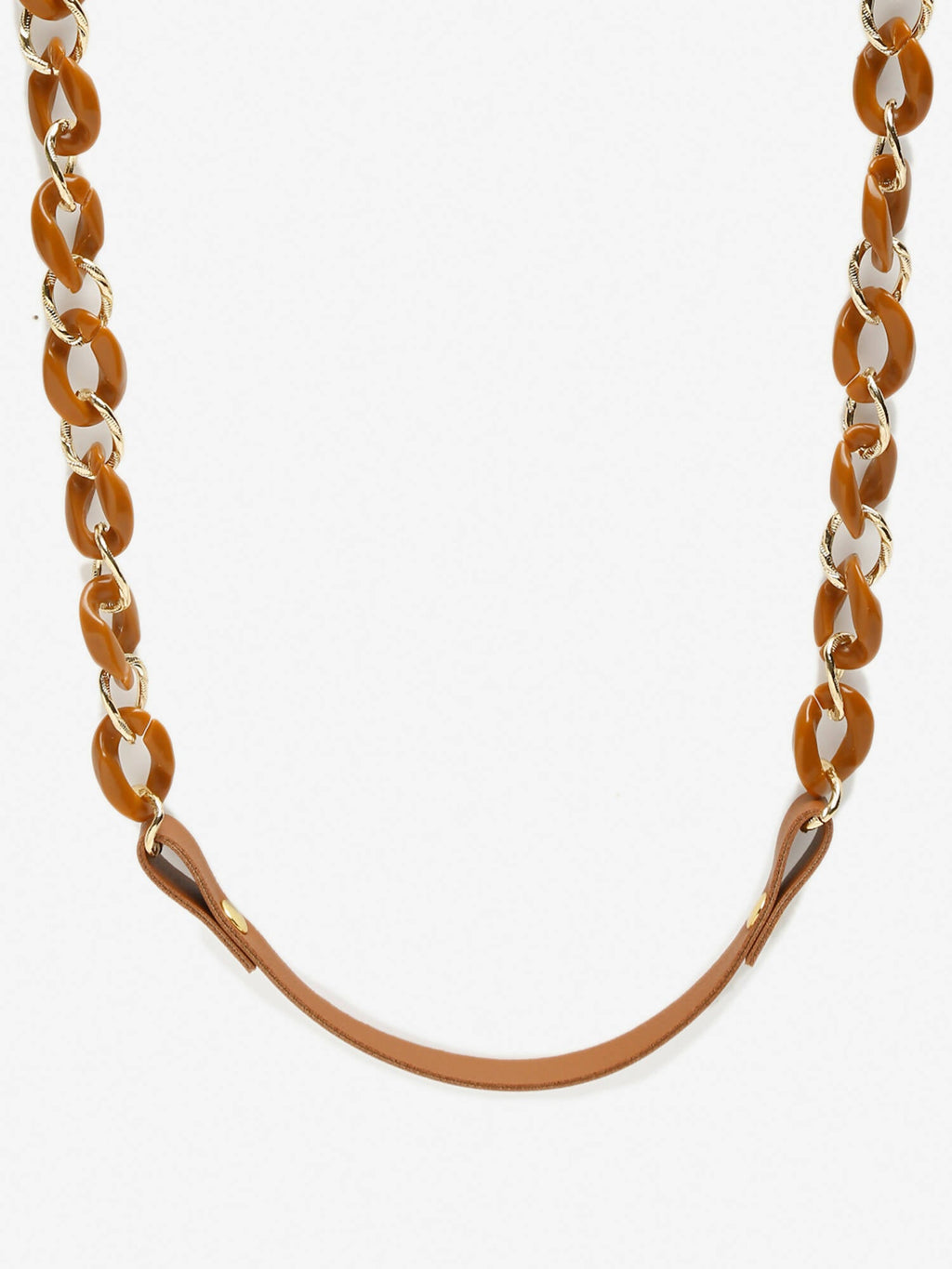 Women's Pack Of 2 Brown Gold Toned Beaded Mask Chains - Ruby Raang | Grocsy