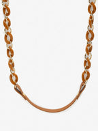Women's Pack Of 2 Brown Gold Toned Beaded Mask Chains - Ruby Raang | Grocsy