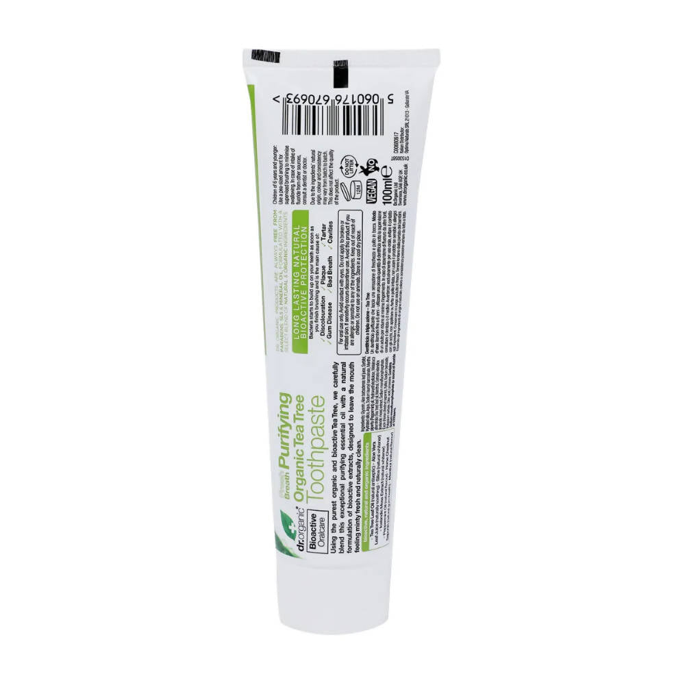 Dr.Organic Tea Tree Purifying Toothpaste | Grocsy